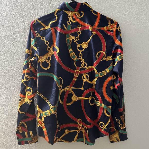 Lauren Ralph Lauren Women's Equestrian Button Front Long Sleeve Shirt Size Small - Picture 4 of 6